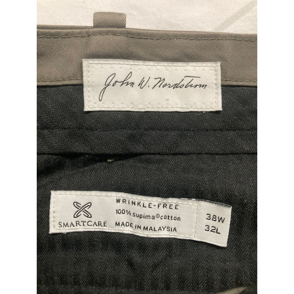 John W. Nordstrom Chino Pants Mens 38x32 Brown Supima Cotton Quiet Luxury Preppy - Picture 2 of 8
